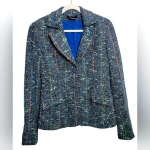 Etcetera Women's Tweed Wool Blend Blazer - Size 6 career dressy preppy office